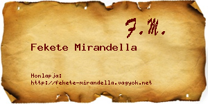 Fekete Mirandella névjegykártya