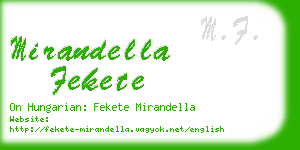 mirandella fekete business card